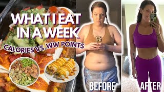 WHAT I EAT IN A WEEK | COMPARING WW(WeightWatchers) POINTS vs CALORIES, MACROS | Weight Loss Journey