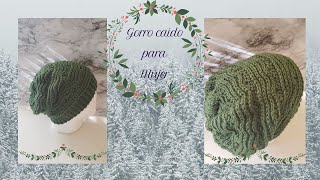 Gorro caido a crochet para mujer/paso a paso