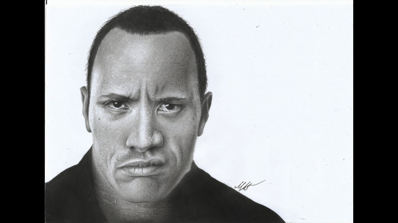 Dwayne The Rock Johnson Hyperrealistic Pencil Drawing ( Portrait Speed ...