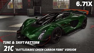 CSR2 | Czinger 21C 'Rattlesnake Green Carbon Fibre' Version • Tune \u0026 Shift pattern • 6.71X