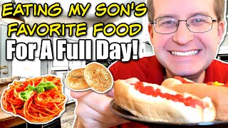 EATING Our SON's Favorite Food For A Full Day!