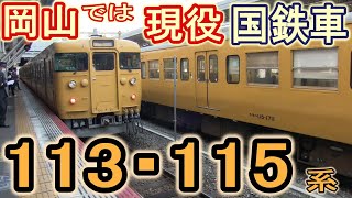 【現役の国鉄型】 113・115系電車 (JR西日本 岡山地区) 現役車両の走行シーン 山陽本線・伯備線・山陰本線 【国鉄型車両 まだまだ活躍中】