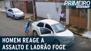 Homem finge estar armado, assusta ladrão e impede assalto | Primeiro Impacto (01/04/21)