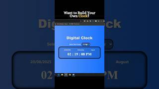 Build a Digital Clock using HTML, CSS, and JavaScript #shorts