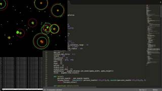 Python Genetic algorithm simulation using steering behaviors and evolution