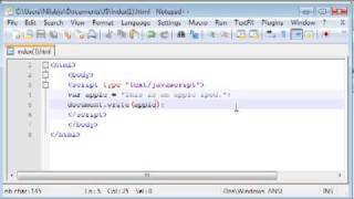 Javascript Tutorial - 2 - Variables