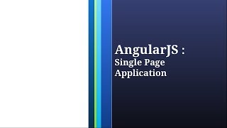 AngularJS - Single Page Application Using AngularJS Route