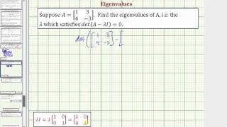 Ex: Find the Eigenvalues of a 2x2 Matrix