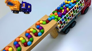 Marble Run Race ☆ HABA Slope \u0026 Retro Dump Truck, Garbage Truck Long Version