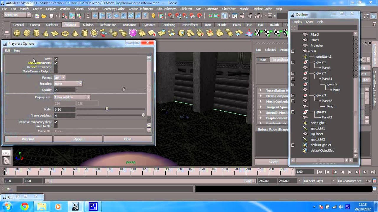 Learn Maya 2015 Animation 6 Creating A Playblast Youtube