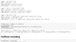 Huffman code in Python