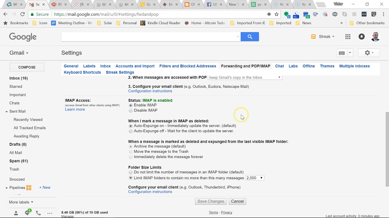 Setting IMAP In Gmail - YouTube