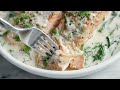 salmon with garlic cream sauce