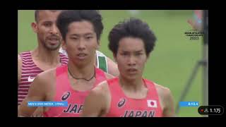 アジア選手権陸上男子5000m決勝　遠藤選手　塩尻選手　日本勢ワンツーフィニッシュ！！ 途中やり投げが混じってます。