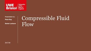 Compressible Flow - Part 1 of 4 - Introduction and Sonic Velocity