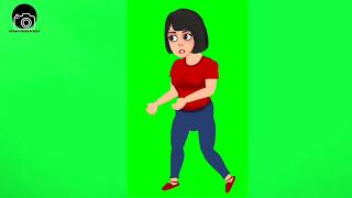 lady talking while walking chroma toons green screen character | lady character Chroma toons