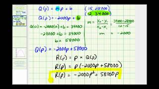 Ex: Quadratic Model Application - Ticket Price to Maximize Revenue