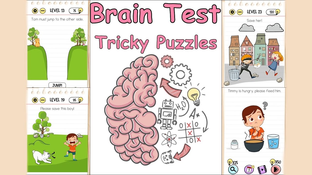 Brain Test Tricky Puzzles Walkthrough Levels 1-46 Solution - YouTube