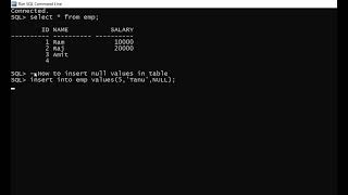 How to insert Null Values ? | SQL command