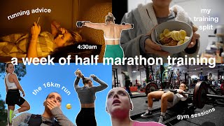 a week of half marathon training | gym sessions | running advice | the 16km run | conagh kathleen
