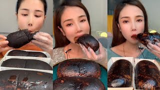 Dark Chocolate Bread Eating ASMR Mukbang 🍫 Soft & Rich Chocolate | No Talking
