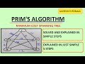 Prims algorithm solved in 5 easy steps