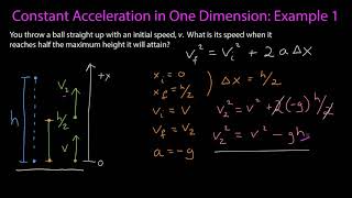 Constant Acceleration in 1D: Example 1