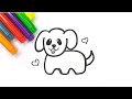 Easy Drawing a Cute Dog for Kids