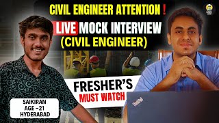 Live Mock Interview with Saikiran: Fresh Civil Engineer | Fix Your Career | Civil Brains