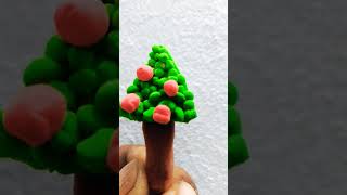 tree. tree made by clay. green tree. apple tree