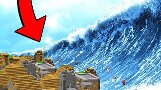 Onda gigantesca di acqua contro base di spugna! - Minecraft ITA