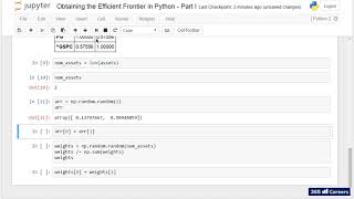 Py 85 Obtaining the Efficient Frontier in Python Part I