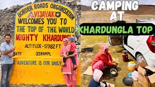 EP-7 | Khardungla Pass | Camping At Khardungla Top | Ladakh Road Trip | Ladakh 2024 | Ladakh  Car 🚘