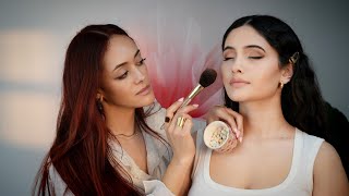 ASMR Natural Warm Peachy Bridal Makeup | Face Prep, Soft Glam, Hair Wax & Styling | Soft-Spoken