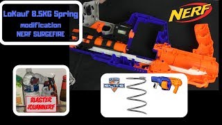 NERF ELITE SURGEFIRE MODIFICATION DU RESSORT, 27 mètres!! EN Français fr.