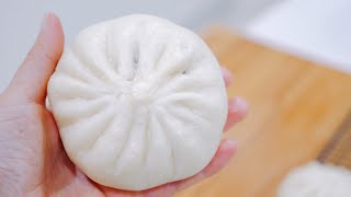 一个简单的做包子的方法-香菇青菜包 mushroom cabbage steamed bun