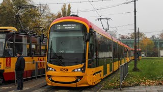 Przejazd [Tram Front View] [前面展望]: Hyundai Rotem 140N #4250 Tramwaje Warszawskie - Linia 14