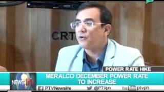 NewsLife: MERALCO December power rate to increase || Dec. 9, 2015