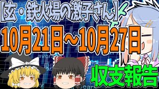 【10月21日～10月27日】FXツール玄・鉄火場の激子さん収支報告【ゆっくりFXのEA検証】