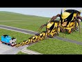 Big & Small Choo-Choo Charles Wolverine vs Thomas the Train with Triple Head | BeamNG.Drive