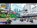 [4K HDR] 🔥 กรุงเทพมหานคร Mega City Bangkok 2024 | BTS chong nonsi to Silom | Thailand Street Walk