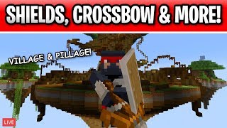 Minecraft PS4 Village & Pillage Update Live! New Textures, Shields & Crossbow! 1.90