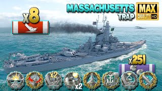 Battleship Massachusetts: Perfect MM to play offensive - World of Warships