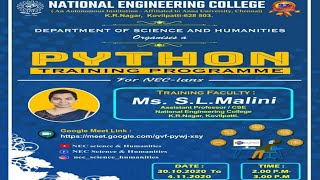NEC - PYTHON TRAINING PROGRAMME - DAY -2
