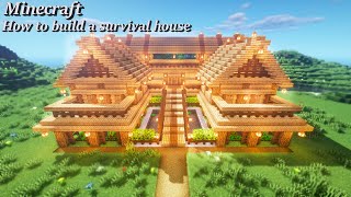 【Minecraft】お洒落なサバイバルハウスの作り方/How to build a fashionable survival house