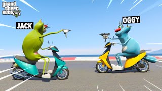 OGGY AND JACK PLAYING SCOOTY FUNNY CHALLENGE (GTA 5 Funny Moments)