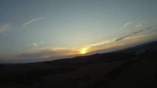 MikroKopter mit GoPro HD im Sonnenuntergang