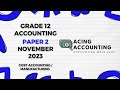 Cost Accounting / Manufacturing | Accounting Grade 12 | Nov 2023 Paper 2 | Acing Accounting