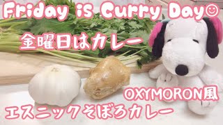 Friday is Curry Day☺︎（金曜日はカレー）OXYMORON風エスニックそぼろカレー