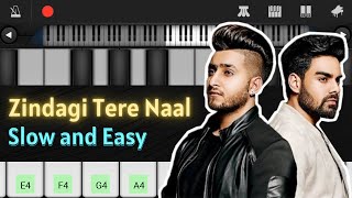 Zindagi Tere Naal | Easy Piano Tutorial | Khan Saab |  Mobile Perfect Piano Tutorial | ThePianoClass
